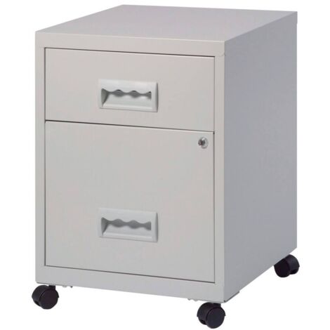 Pierre Henry Combi Filing Cabinet 2 Drawer - Grey (1/4)