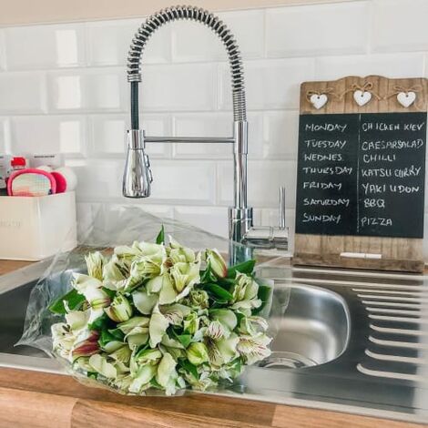 Simeto Monobloc Pull Out Kitchen Sink Mixer Tap - Chrome