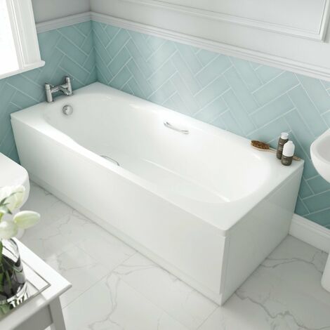 Avaris Enamel Coated Steel Straight Bath - 1700 x 700mm
