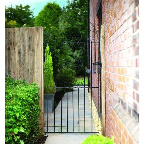 Chelsea Bow Top Steel Gate Black - 838 x 1790mm