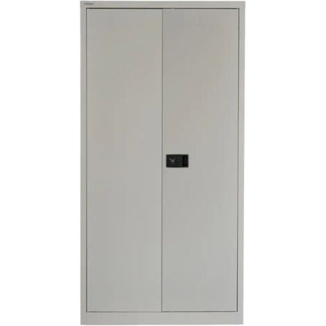 Bisley Regular Steel Door Cupboard Lockable with 3 Shelves - Goose Grey