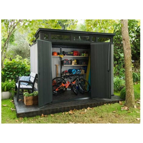 Keter Artisan 9 x 7ft Double Door Pent Outdoor Plastic Garden Shed