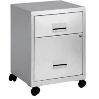Pierre Henry Combi Filing Cabinet 2 Drawer - Silver