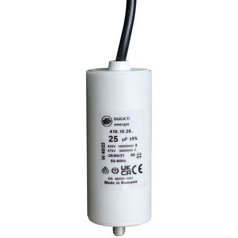 Condensateur, 25 uF, à Câbles, Comar ou Ducati, pour Appareils Electriques, Sytème pour Moteur (1/2)