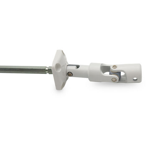 Store Menuiserie – Sortie de caisson pour volet roulant manuel – Longueur 175 mm – Diamètre 12 mm – Déport 43 mm – Platine 30 x 30 mm – Tige hexagonale 6P7 mm