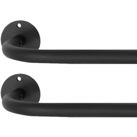 Store Menuiserie – Tringle à rideaux incurvée extensible noir mat – Longueur 140 à 220 cm – Diamètre 19/16 mm – Kit complet inclus