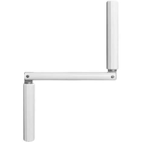 Store Menuiserie – Poignée de manivelle articulée en aluminium 140 mm – Tourillon blanc – Confort ergonomique pour volets roulants – Installation facile