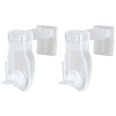 Store Menuiserie – Supports clic sans perçage pour tringle à rideau – Transparent mat – Lot de 2 – Crochets modulables adaptés à différentes tringles