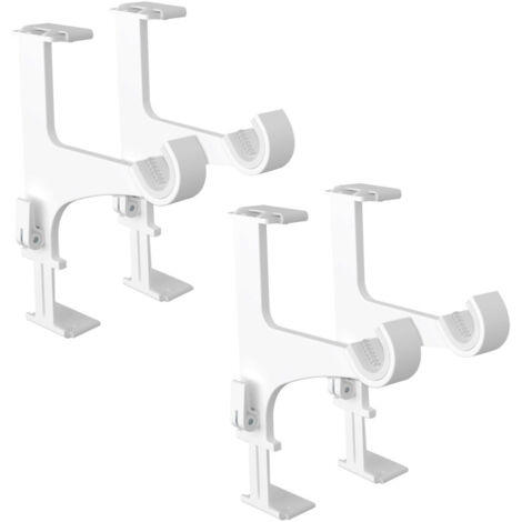 Store Menuiserie – Supports sans perçage pour tringle à rideaux Ø20-28mm – Lot de 4 – Plastique ABS renforcé – Installation rapide sur surfaces lisses