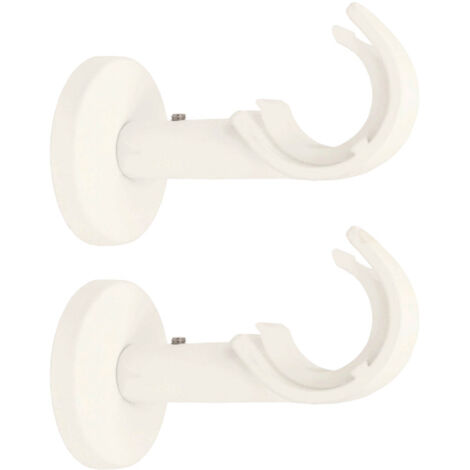 2 Supports pour Tringle à Rideaux, Blanc, Mural, D.28, Saillie 60 (1/5)