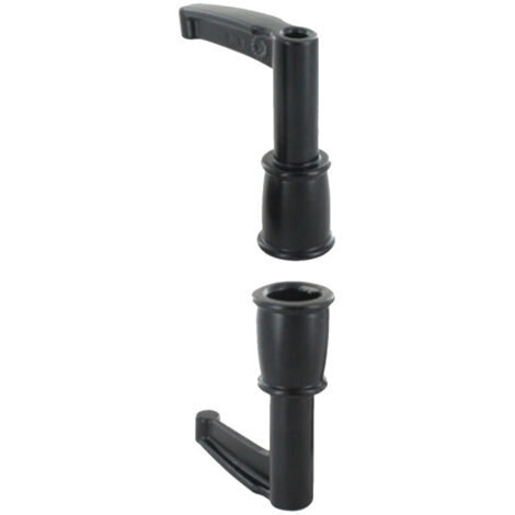 2 Embouts d'Espagnolette, Long, Haut et Bas, Aluminium, Noir, pour Volet Battant, Fabrication Française