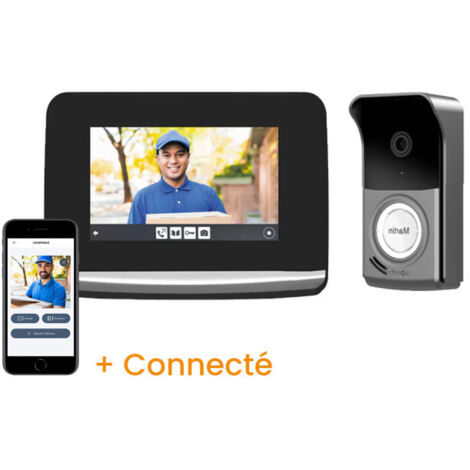 Visiophone Connecté io, Somfy, Prise secteur, Saillie, V500 Pro io Connect saillie + secteur