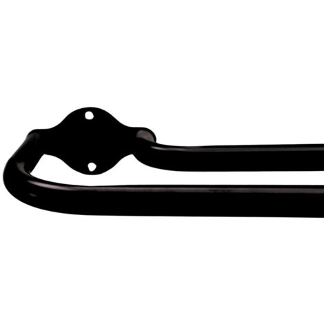 Tringle double incurvée extensible 140-220 cm Ø19/16 mm noir mat – kit complet pour rideaux