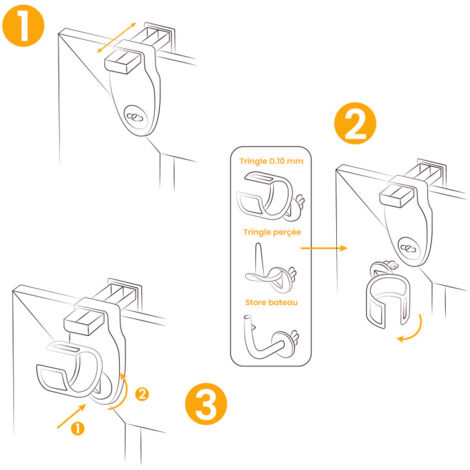 Support Tringle à Rideaux Sans Perçage - 8 Pièces Adhésifs, Pour Mur Lisse, Salle De Bain, Chambre