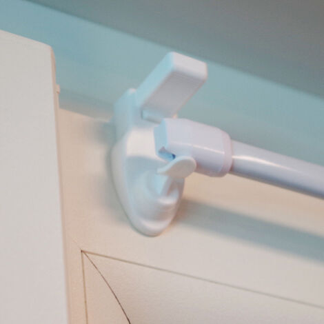 Barre De Vitrage Extensible DUO, Tringle à Rideaux Sans Percage Installation Avec Pression Ou Crochets Diametre 9mm 1 Unite Blanc 30 50cm 92118253