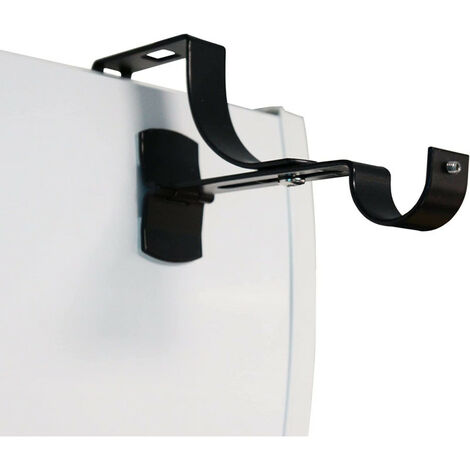 2 Supports de Tringle à Rideaux, Sans Perçage, Noir, Diamètre 28 mm, pour Coffre de Volet Roulant