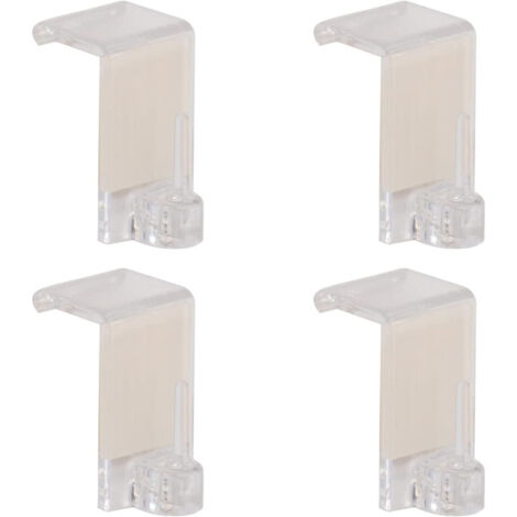 Store Menuiserie – Lot de 4 crochets autocollants transparents – Fixation adhésive sans perçage – Pour tringles fines sur surfaces lisses