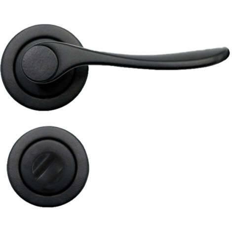 Poignées de Porte, sans Perçage, Rosace Noires, Métal, pour Porte intérieur, Système Sans Perçag
