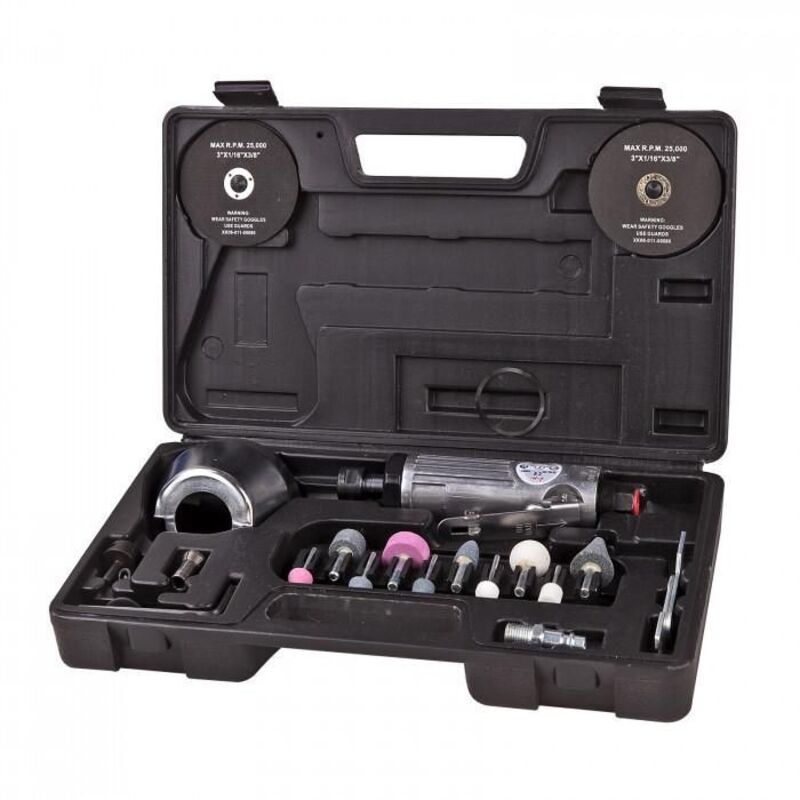 Coffret meuleuse pneumatique + meules 16 pieces - Leroy Merlin