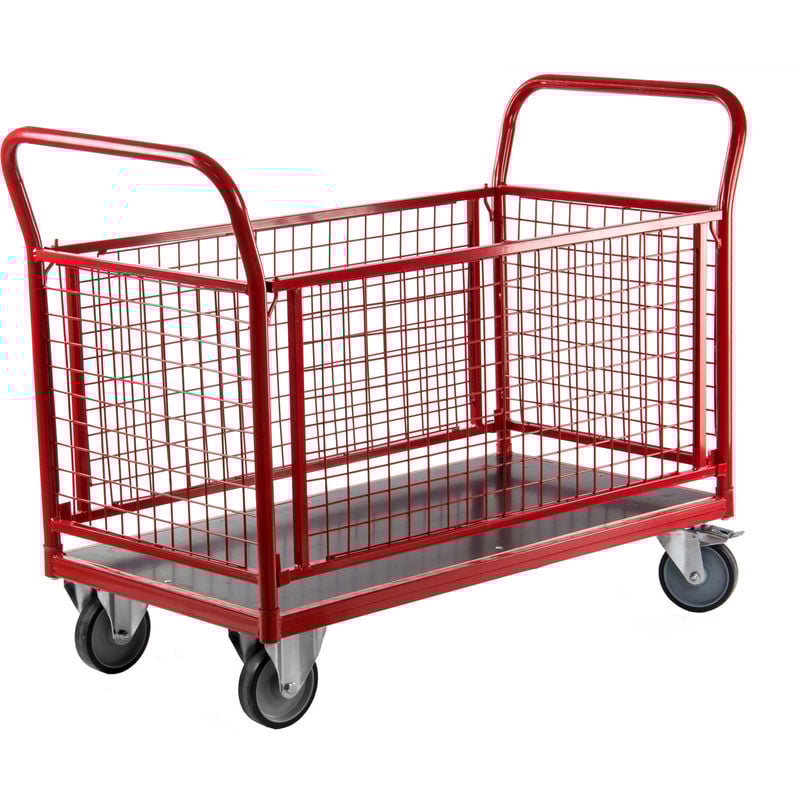 Chariot de transport modulable avec parois grillagées