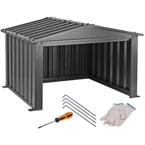 Dema – Abri pour tondeuse robot – Protection contre intempéries – Métal galvanisé gris anthracite – Dimensions intérieures 790x750x600mm