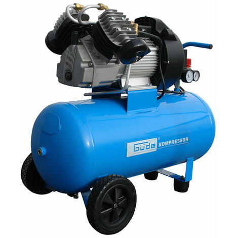 Güde – Compresseur lubrifié 50L – 2 cylindres – 395 l/min aspiration – 10 bars max – Moteur 2,2 kW – Transport facile avec protection moteur PVC (1/2)