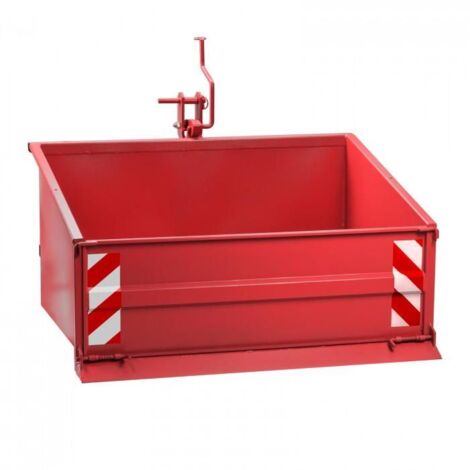 Dema – Benne 3 points pour tracteur – Dispositif de bascule – Charge 800 kg – Dimensions 1200x980x630 mm – Compatible catégories I et II