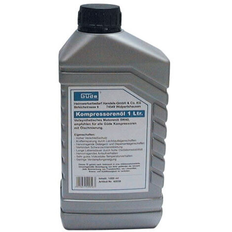 Güde – Huile de synthèse pour compresseur 1L – Protection optimale contre les boues – Excellente viscosité-température – Longue durée de vie
