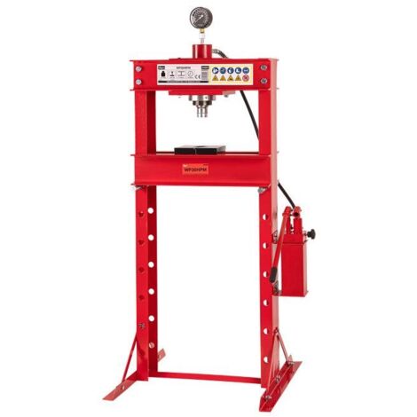 Dema – Presse hydraulique 30T avec manomètre – Charge maximale 30T – Hauteur de travail réglable jusqu'à 1090 mm – Pour ateliers et garages