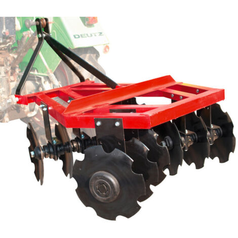Dema – Déchaumeur à disques 115 cm – Herse à 12 disques crénelés 400 mm – Pour tracteurs CAT I – Cadre solide