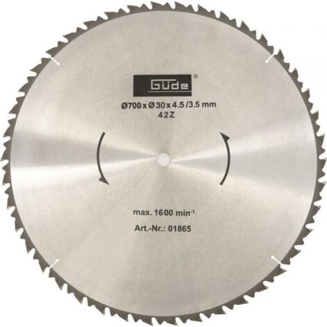 Güde – Lame de scie circulaire 700 mm – 42 dents – Carbure pour bois dur – Évacuation rapide des copeaux – Compatible scies à bûches