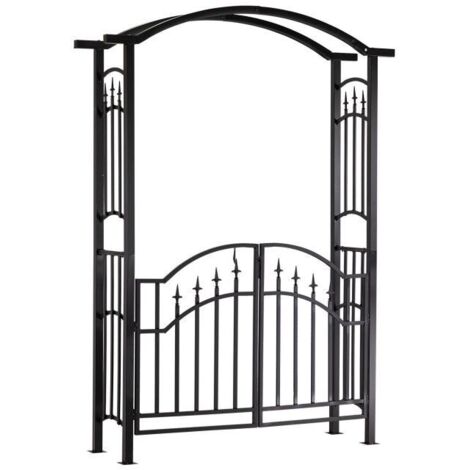 Dema – Arche de jardin avec portillon 'Freiburg' – Tubes métalliques 40x40mm – Dimensions 160x400x218cm – Décoratif et mobile