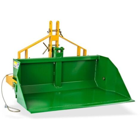 Dema – Godet arrière 3 points 1400 mm – Charge utile 400 kg – Acier haute qualité – Pour petits tracteurs catégorie I et II