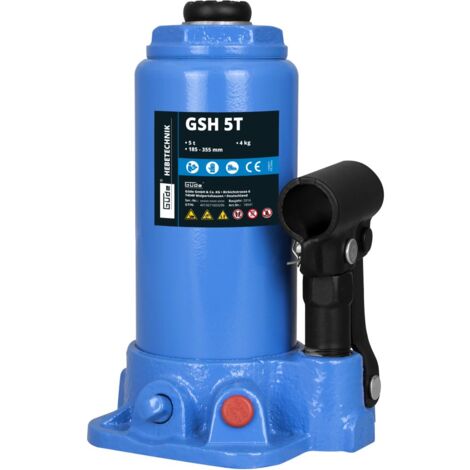 Güde – Cric bouteille hydraulique 5T – Capacité de levage 5000 kg – Hauteur de levée 185-355 mm – Large embase pour stabilité accrue - GSH 5 T (1/3)