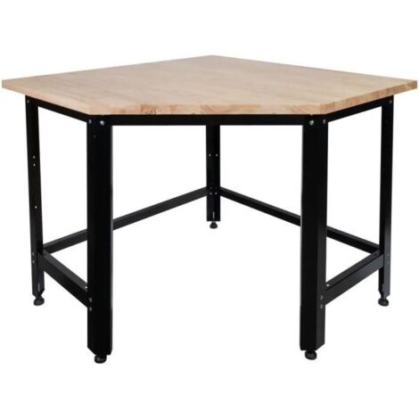 Güde – Établi d'angle 600 mm – Plan de travail en hévéa 30 mm – Hauteur réglable 850 à 885 mm – Charge maximale 200 kg - GW 600 E