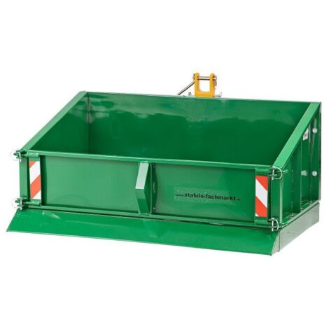 Dema – Benne agricole 3 points DHC 120 HY – Acier haute qualité – Vérin hydraulique pour inclinaison – Charge utile 400 kg – Dimensions 1100 x 655 x 465 mm