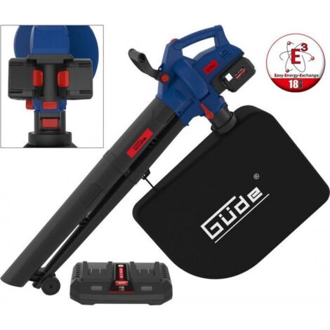 Güde – Aspirateur souffleur batterie 36V – Vitesse de l'air 230 km/h – Débit d'air 480 m³/h – Sac de ramassage 45 l – VarioSpeed réglable