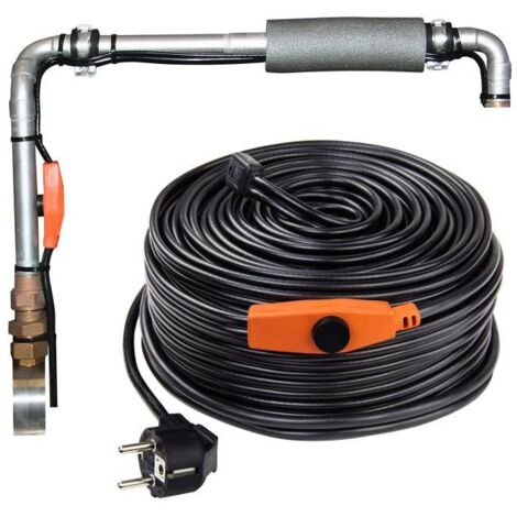 Dema – Câble chauffant antigel 18 m – 288 W avec thermostat – Protection canalisations jusqu'à -45 °C – Installation facile