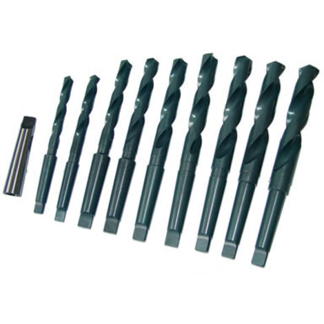 Forets HSS 9 pièces – MK2 et MK3 pour perceuse – Coffret en bois – Pour acier et métaux durs – Dimensions 14 à 30 mm – Guede
