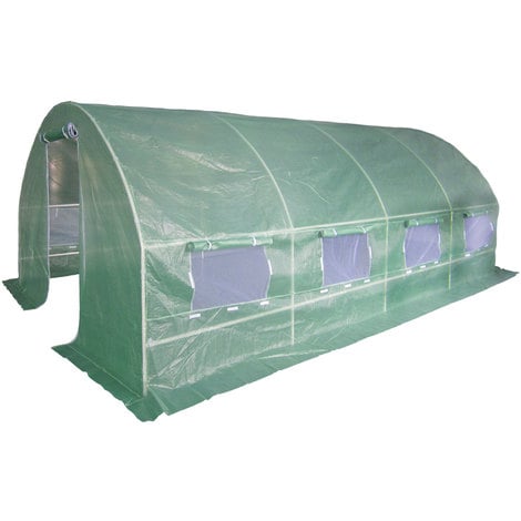 Serre de jardin tunnel 18 m² 6x3x1.9 m effet de serre tube acier 25 mm