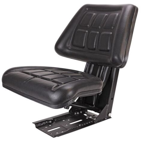 Dema – Siège tracteur rembourré sans accoudoirs – Cuir synthétique noir étanche – Charge maximale 130 kg – Dimensions assise 480x340 mm - DTS 130 F