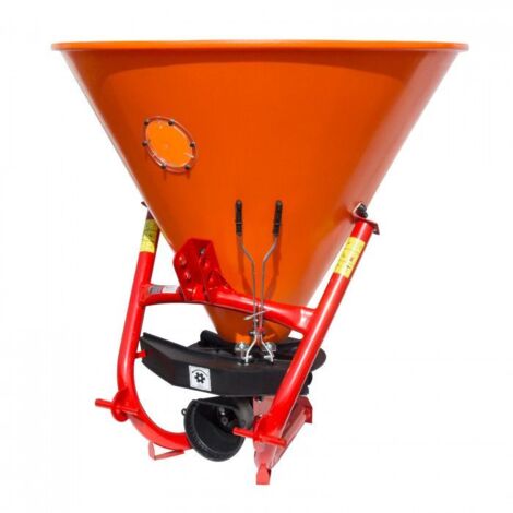 Dema – Epandeur 500 litres pour épandage d'engrais et de sel – Attelage 3 points – Largeur d'épandage 6-14m – Fabrication européenne