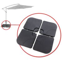 Dema – Dalles à lester pour pied de parasol déporté – Lot de 4 dalles en polyéthylène haute densité – Dimensions 510 x 510 x 70 mm – Poids 7,93 kg