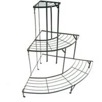 Unho Escalier Porte Plantes Noir 3 Niveaux - Étagère Fer Forgé Solide 77x58x56cm, Chaque Niveau Charge 20kg - Jardin, Balcon, Intérieur