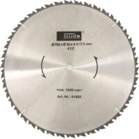 Güde – Lame de scie circulaire 700 mm – 42 dents – Alésage 30 mm – Carbure pour coupe bois dur – Vitesse 1800 t/min