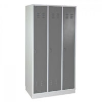 Armoire vestiaire 3 portes Gris argent - 890 x 500 x 1775 mm