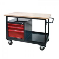 Etabli mobile 'Eko' 3 tiroirs - Rouge/anthracite
