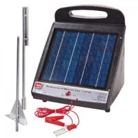 Dema – Electrificateur de clôture solaire 6V – Panneau solaire intégré – Sortie 9500V – Longueur de clôture max 2 km – Indice IP 24