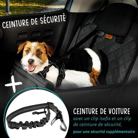 Siège auto pour chien imperméable - FIRSTPAW - Sécurisé - Sièges arrières  et avant - Noir - Chiens de petites à