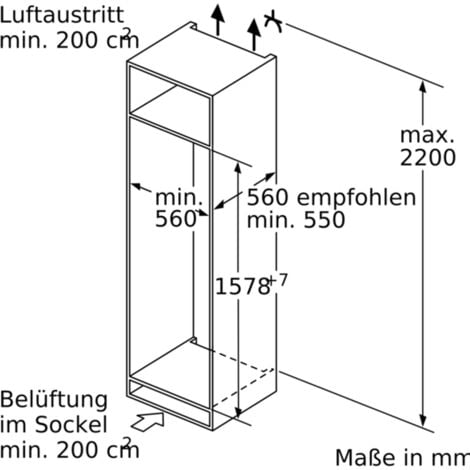 Bosch KIL72AFE0 Serie 6 Einbau-Kühlschrank mit Gefrierfach 158 x 56 cm
